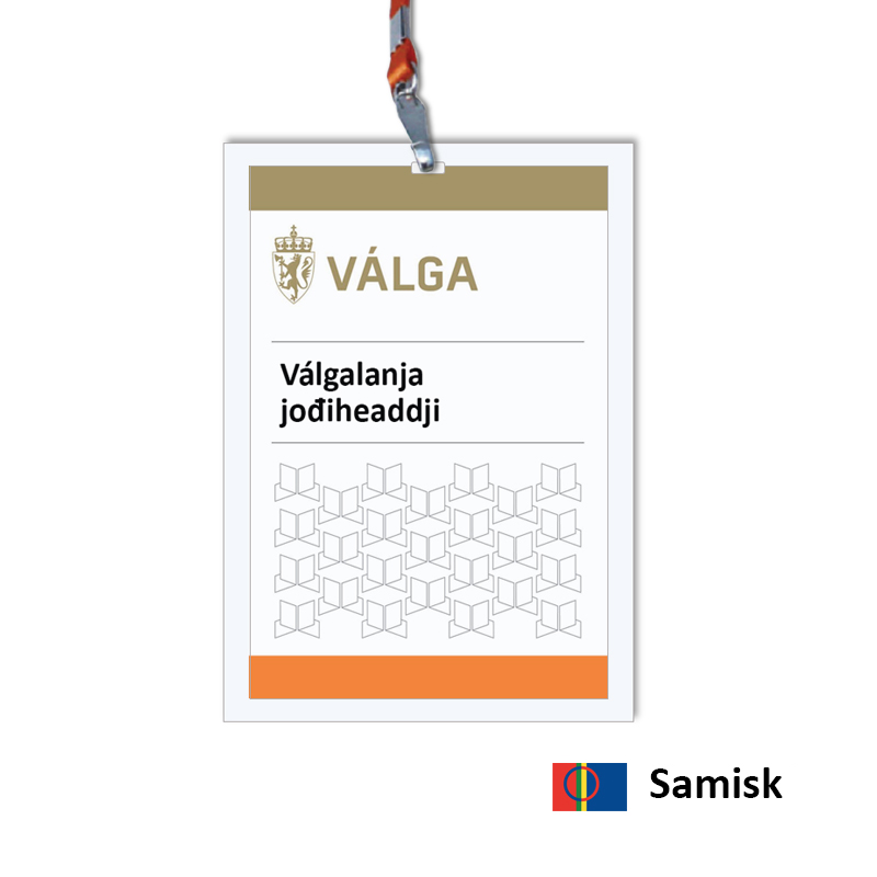 Bilde av Válgalanja jođiheaddji - funksjonærkort